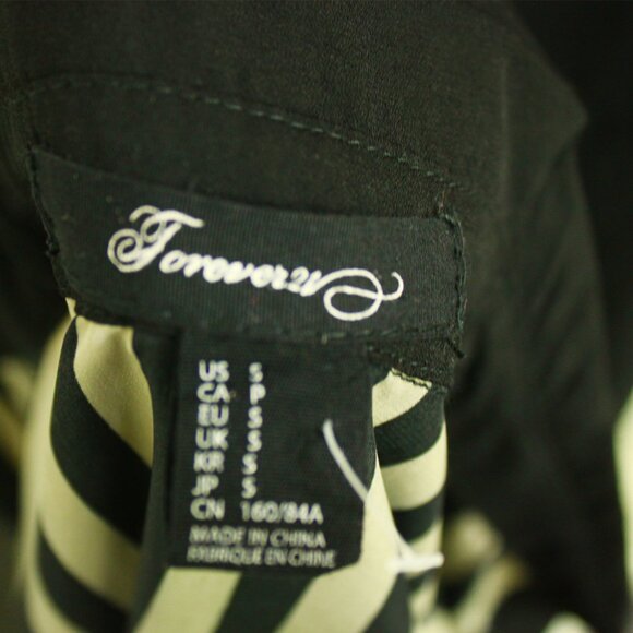 90s Striped Vintage Blouse Forever21, Retro Monochrome Top - Picture 3 of 5